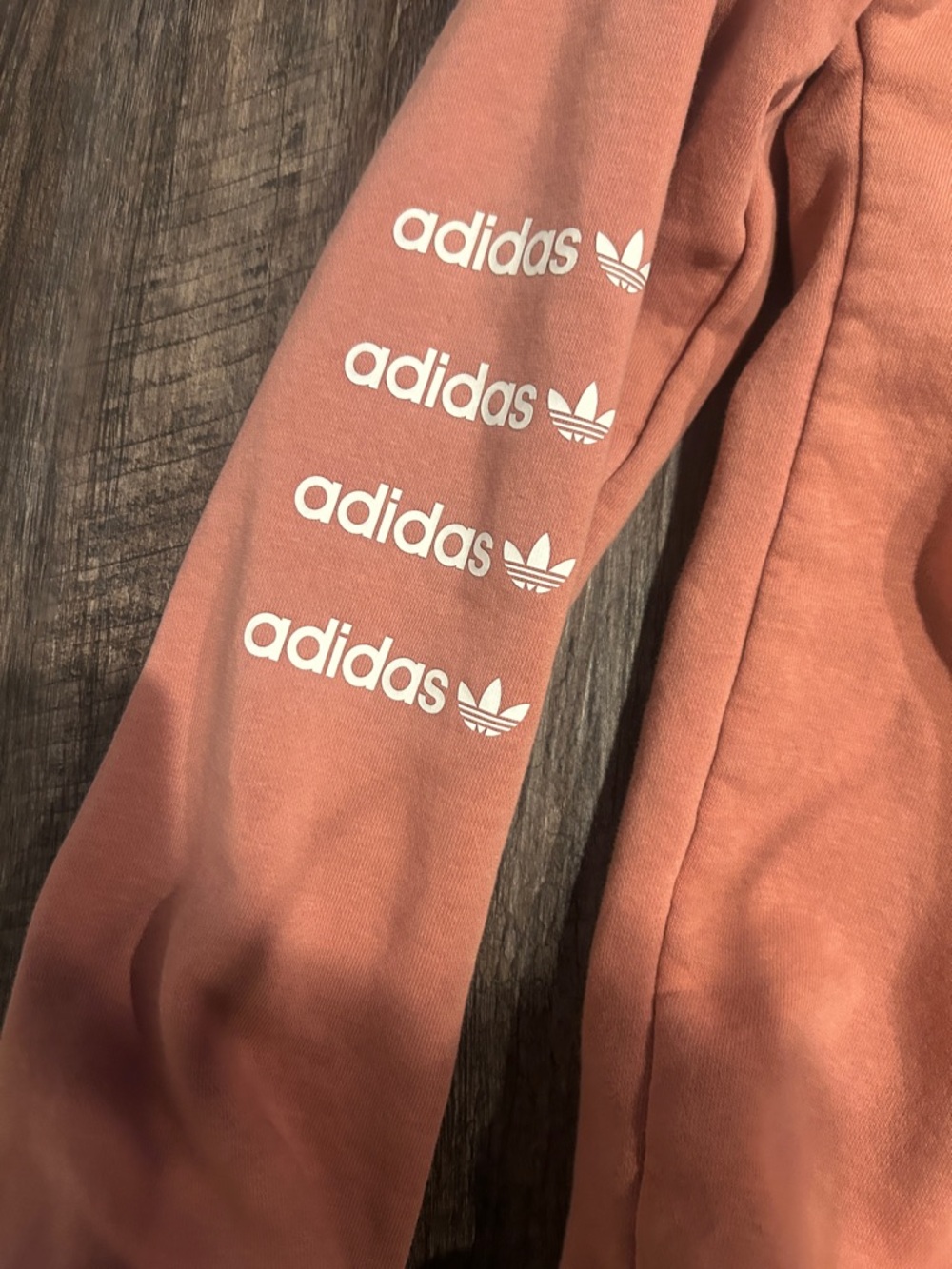 adidas Coral Pink Fleece Quarter-Zip Pullover - Picture 3 of 5